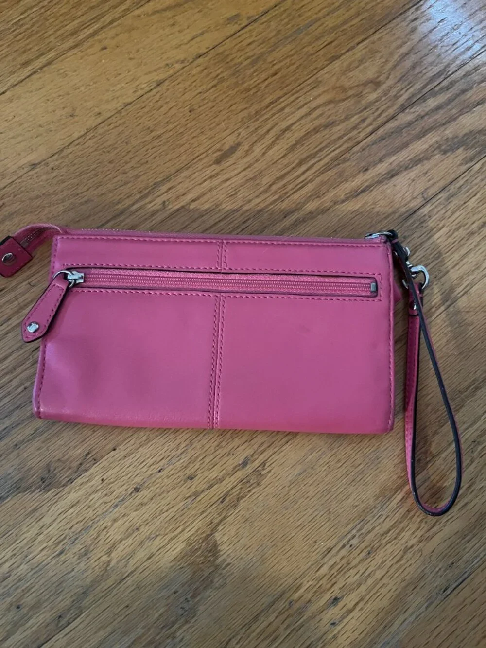 Pink Leather Coach Wristlet